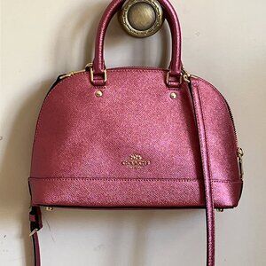 Coach Mini Sierra Satchel Metallic Antique Blush/Light Gold